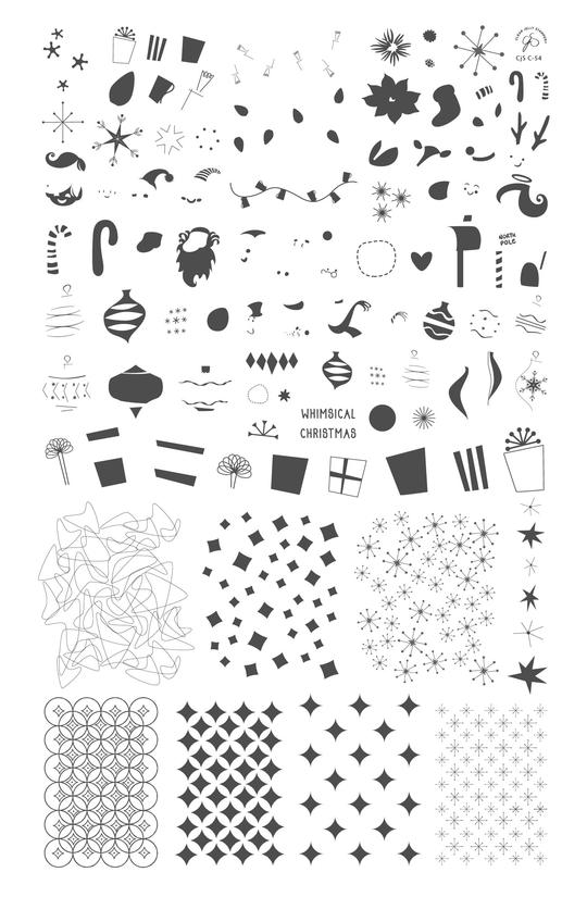 Clear Jelly Stamper- C-54- Whimsical Christmas