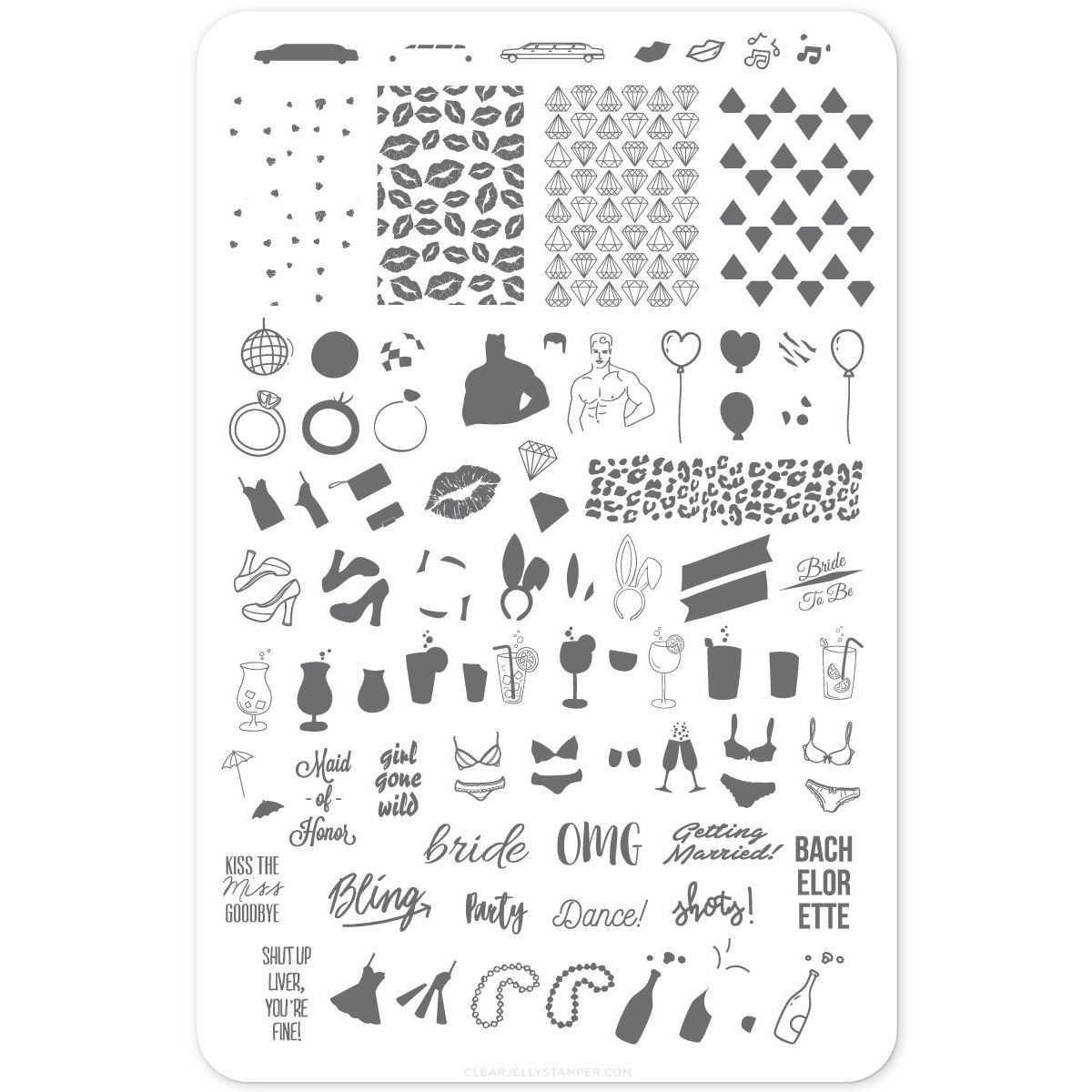 Clear Jelly Stamper- CjS-071- Kiss the Miss Goodbye
