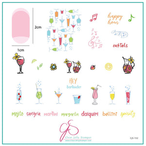 Clear Jelly Stamper- CjS-152- Hey Bartender