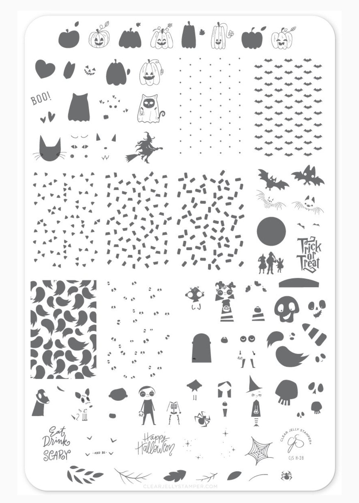 Clear Jelly Stamper- H-42- Trick or Creeping