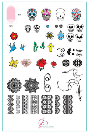 Clear Jelly Stamper- LC-32- Dark Eyes - 'Calaveras'