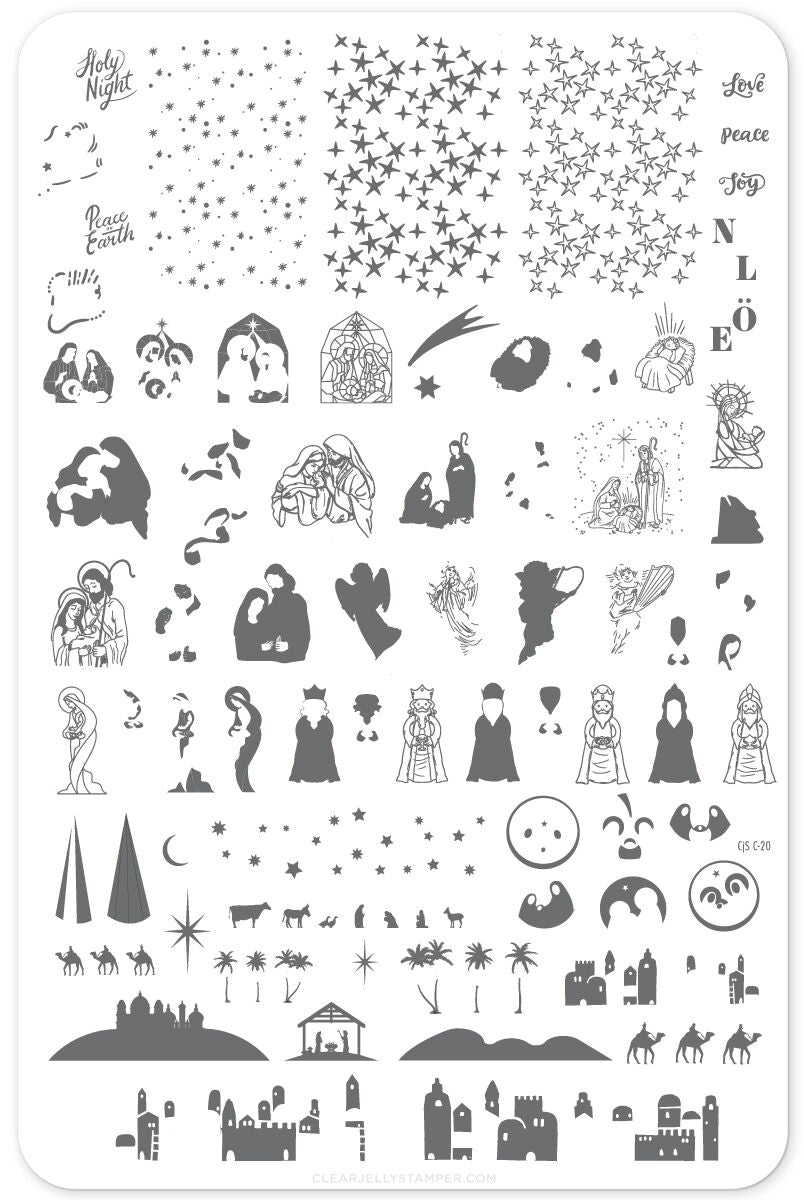 Clear Jelly Stamper- C-20- Nativity