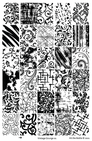 Hit the Bottle- Stamping Plate- Vintage Grunge 01