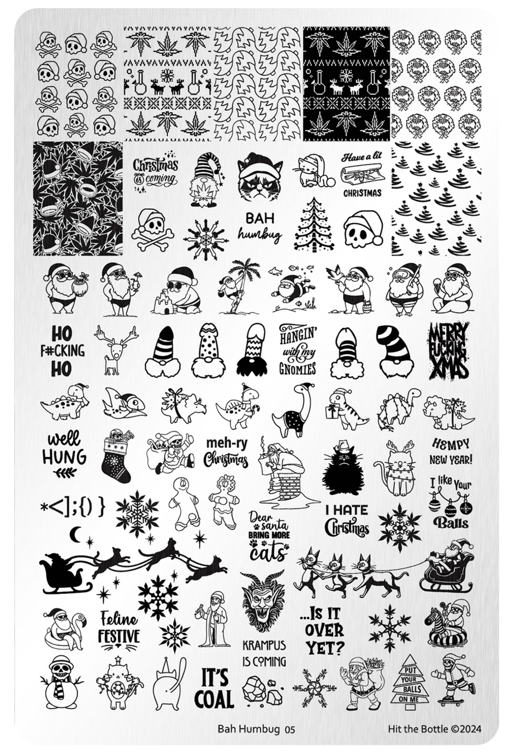 Hit the Bottle- Stamping Plate- Bah Humbug 05