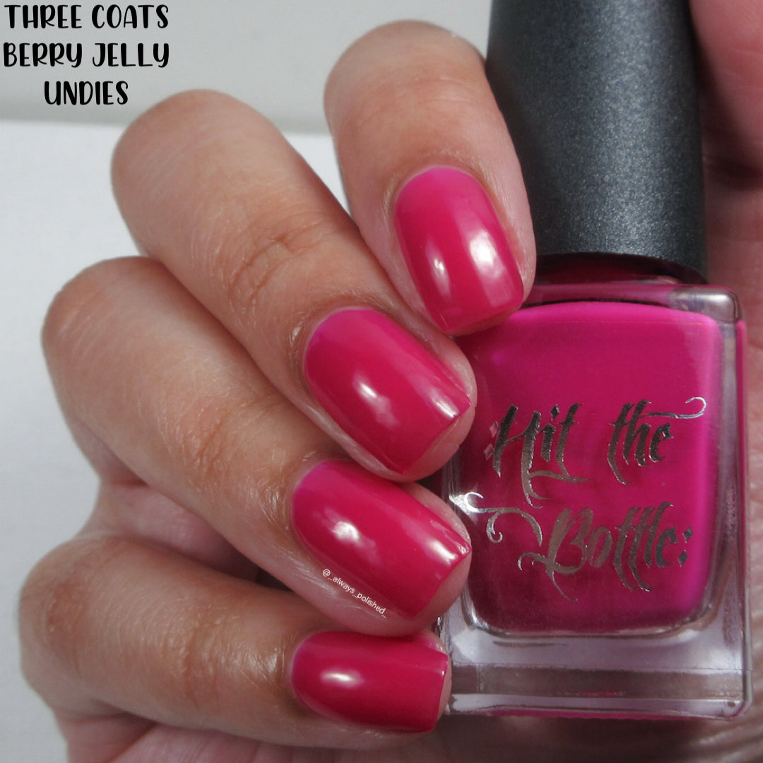 Hit the Bottle- Base Coat- Berry Jelly Undies peel off base coat