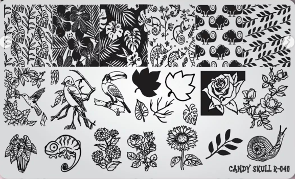 Candy Skull- Stamping Plates- R-040