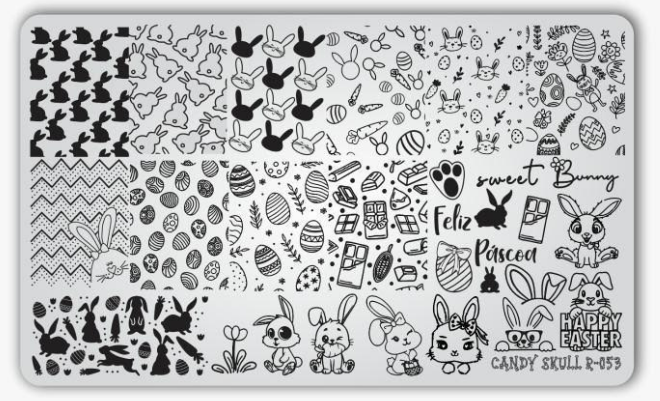 Candy Skull- Stamping Plates- R-053