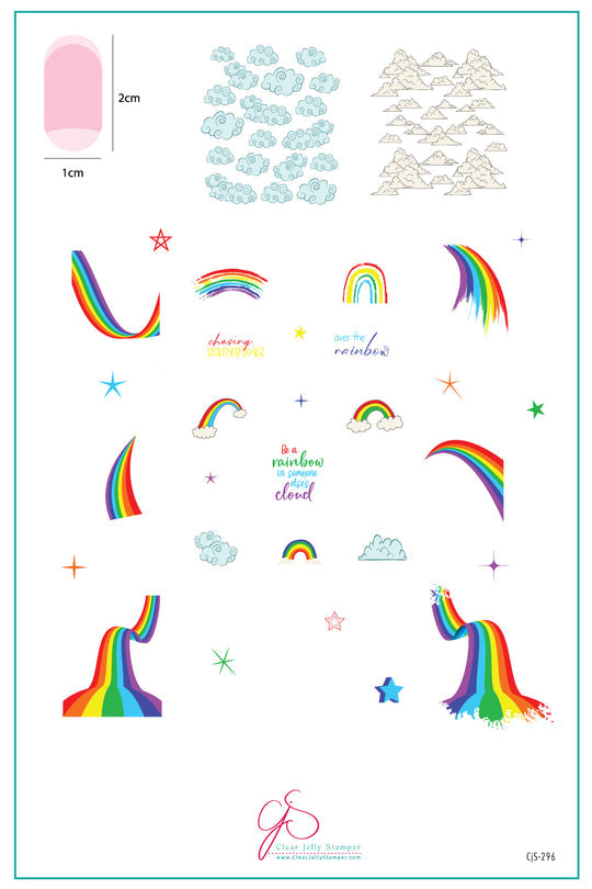Clear Jelly Stamper- CjS-296- Chasing Rainbows