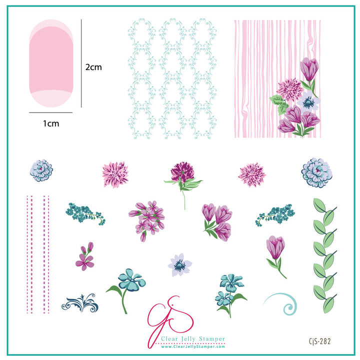 Clear Jelly Stamper- CjS-282- Floral Blossom- Four