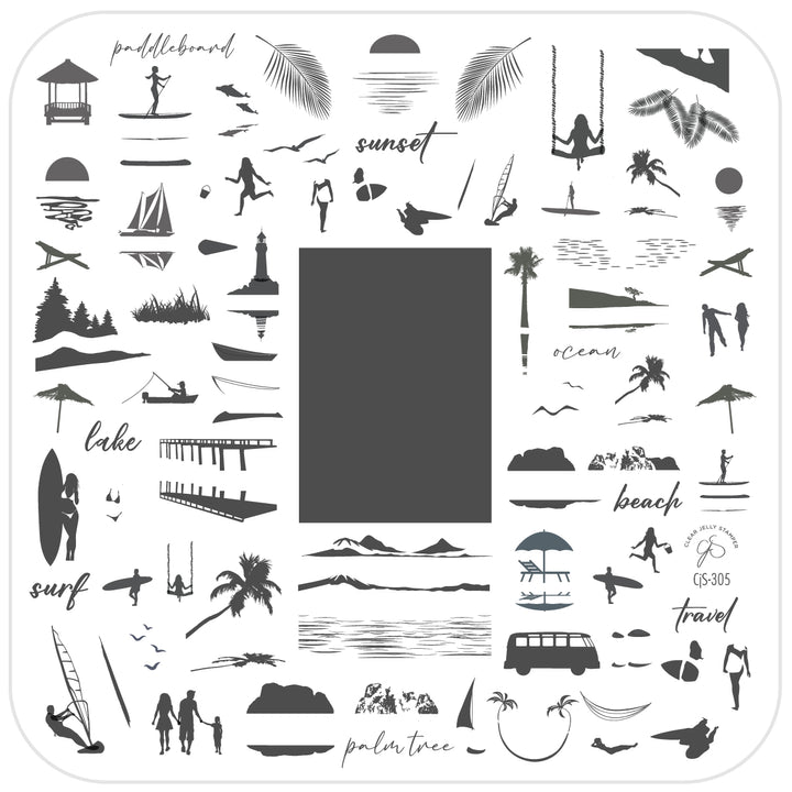 Clear Jelly Stamper- CjS-305- Summer Silhouettes