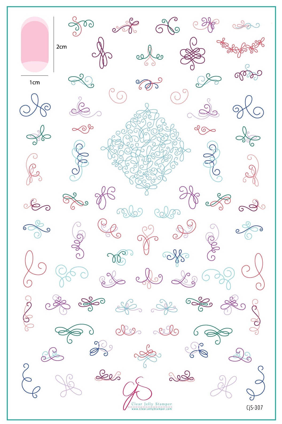 Clear Jelly Stamper- CjS-307- Tilt a Swirl