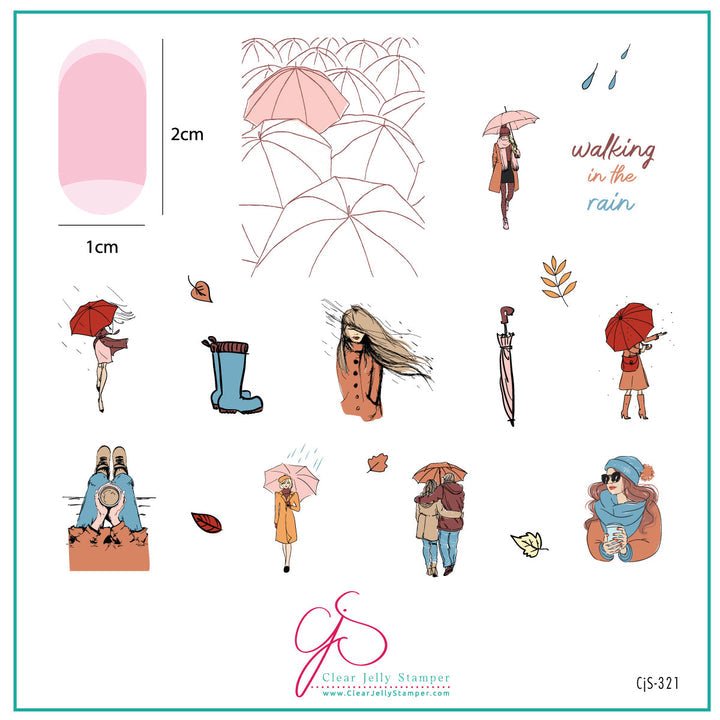 Clear Jelly Stamper- CjS-321- Walking in the Rain