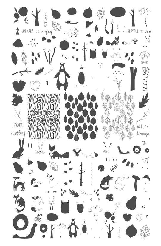 Clear Jelly Stamper- CjS-322- Playfully Autumn