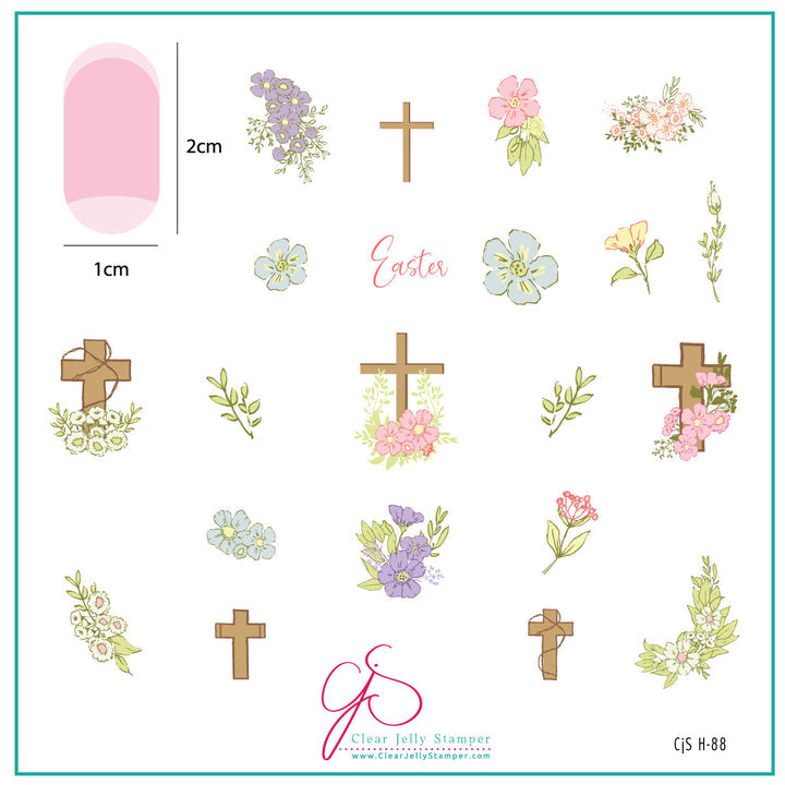 Clear Jelly Stamper- H-88- Easter Floral