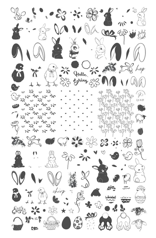 Clear Jelly Stamper- H-89- Bunny & Friends