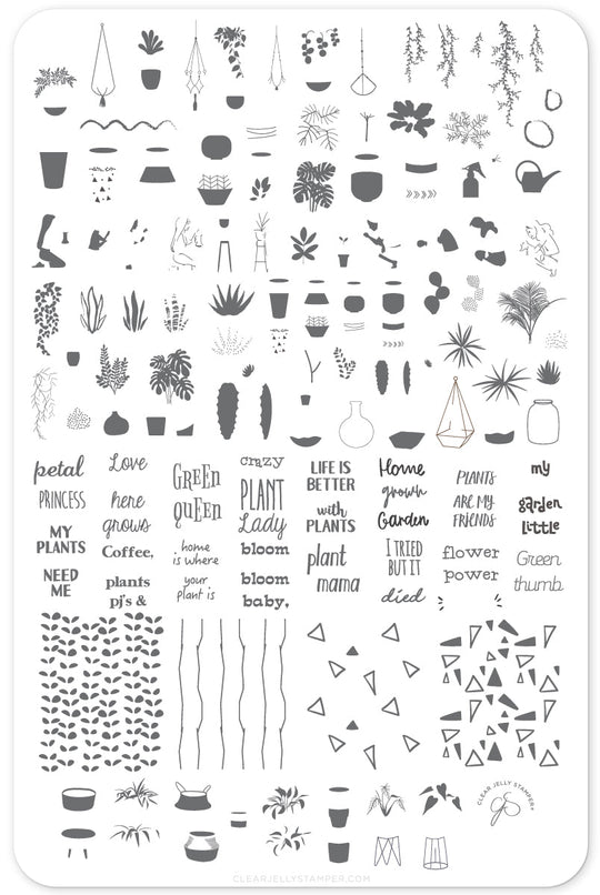 Clear Jelly Stamper- LC-07- Crazy Plant Lady