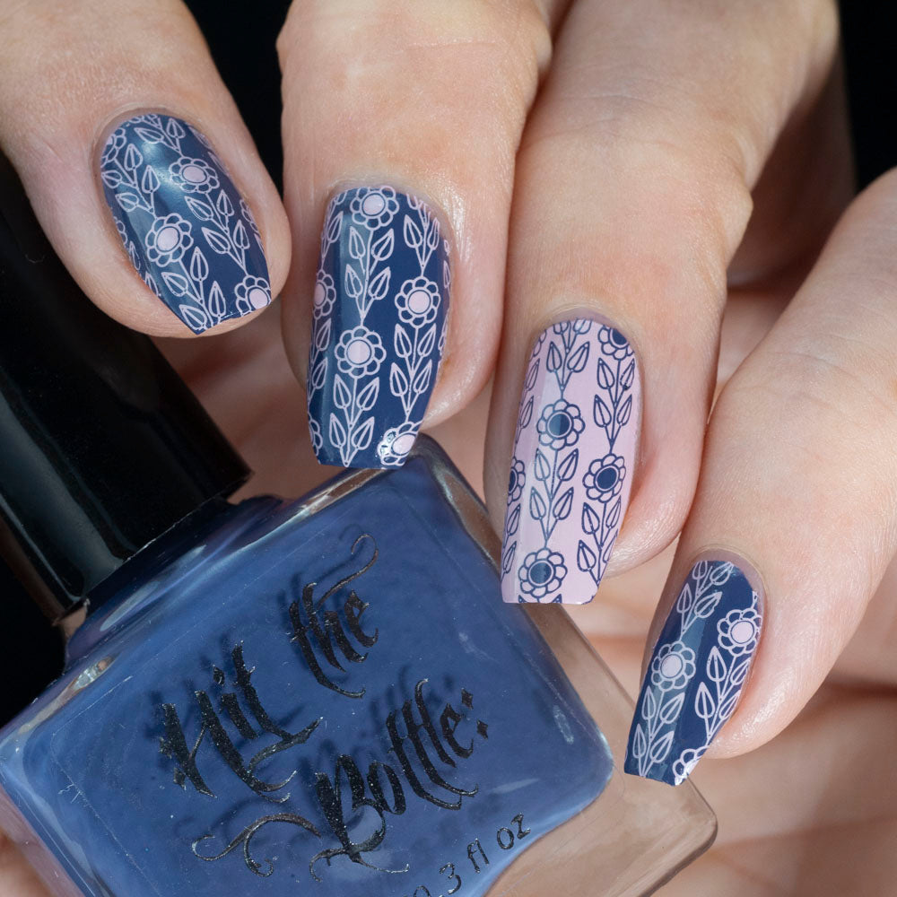 Hit the Bottle- Stamping Plate- Retro Patterns- Far Out Florals