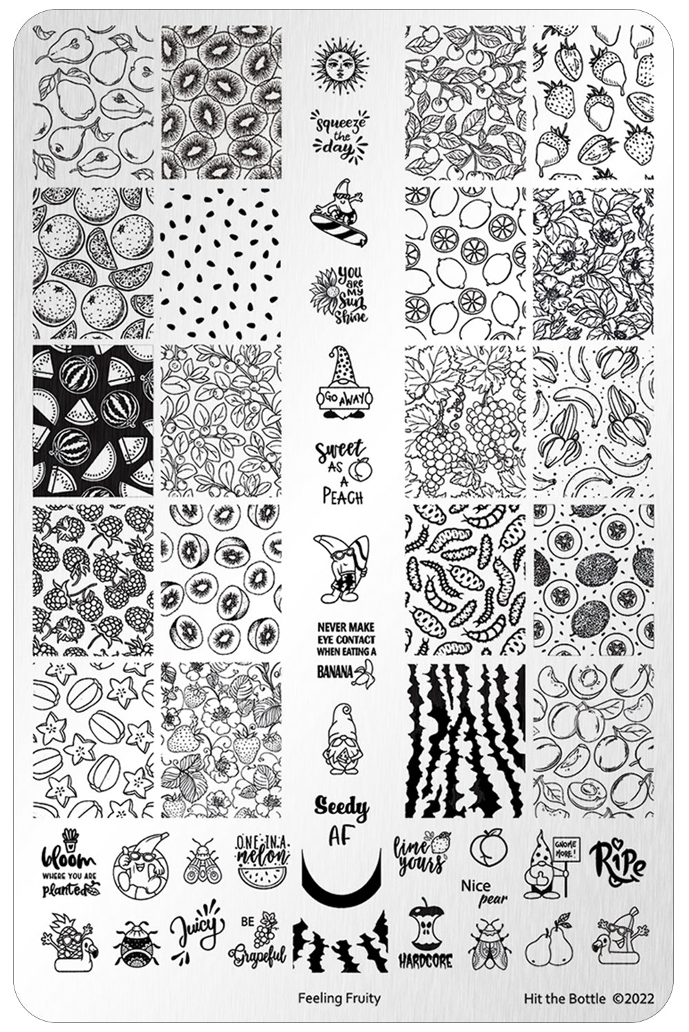Hit the Bottle- Stamping Plate- Feeling Fruity