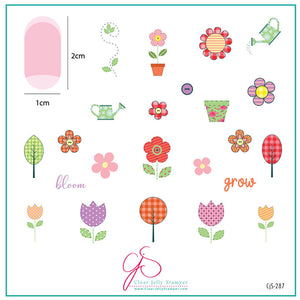 Clear Jelly Stamper- CjS-287- Patterned Spring- Three