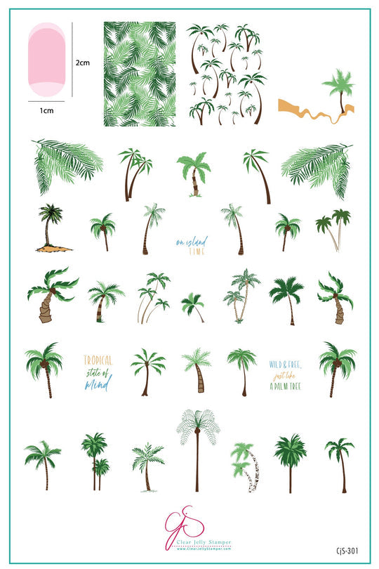 Clear Jelly Stamper- CjS-301- Pretty Palms