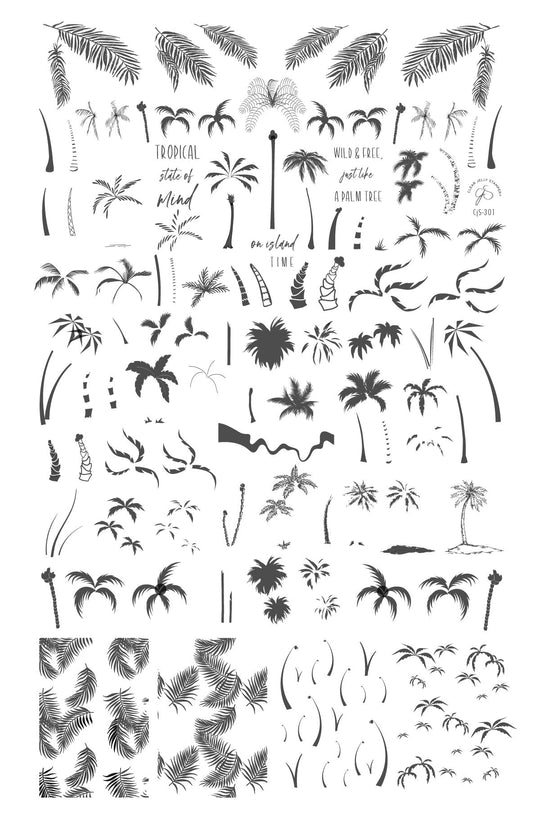 Clear Jelly Stamper- CjS-301- Pretty Palms