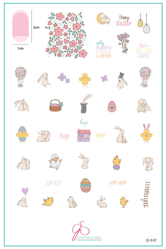 Clear Jelly Stamper- H-87- Silly Bunny
