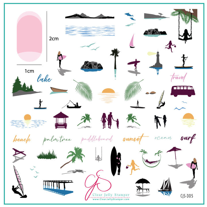 Clear Jelly Stamper- CjS-305- Summer Silhouettes