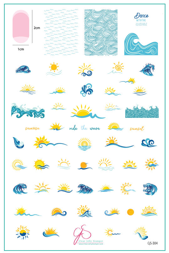 Clear Jelly Stamper- CjS-304- Sun and Waves