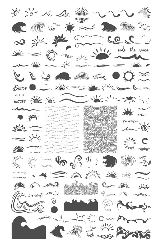 Clear Jelly Stamper- CjS-304- Sun and Waves