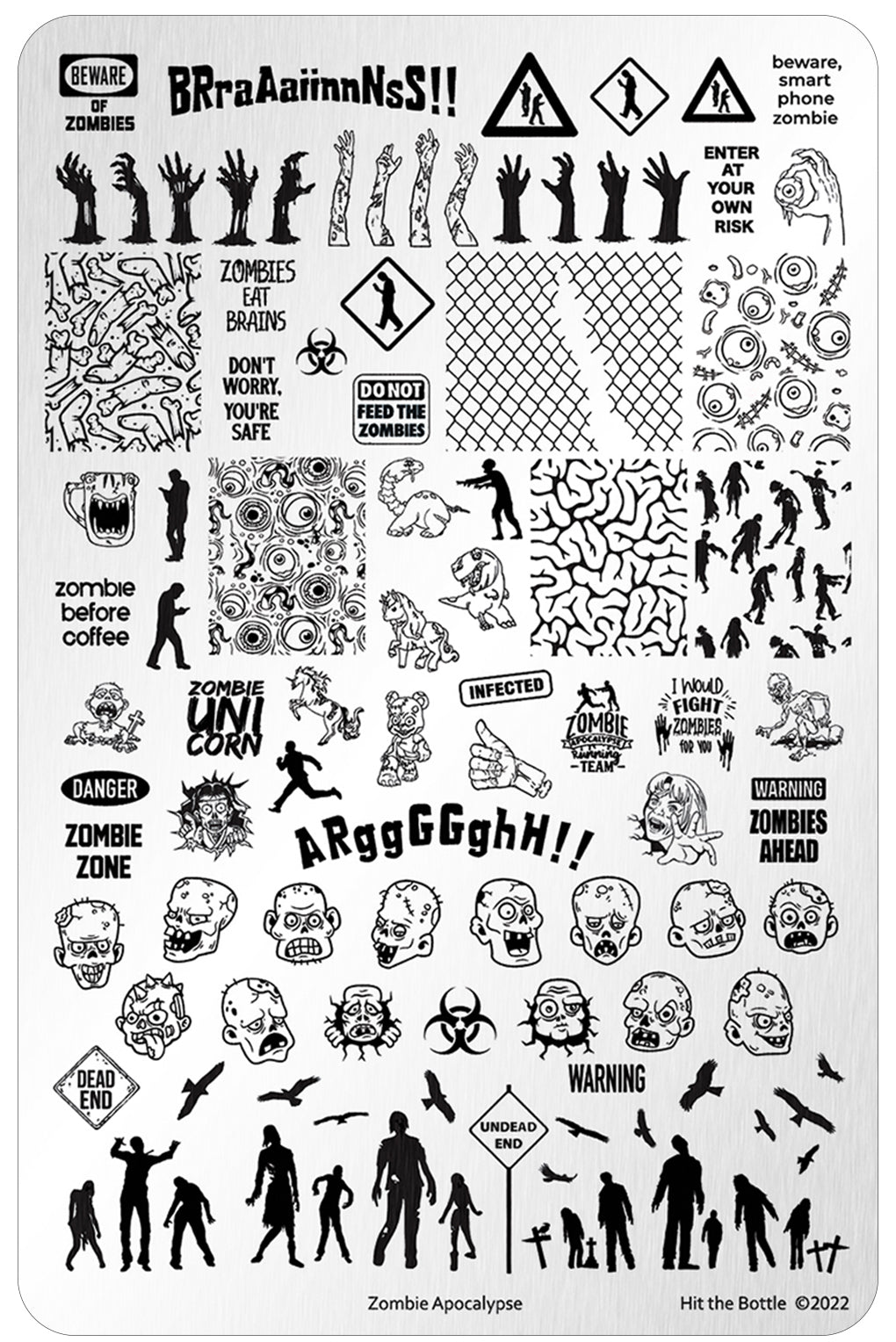 Hit the Bottle- Stamping Plate- Zombie Apocalypse