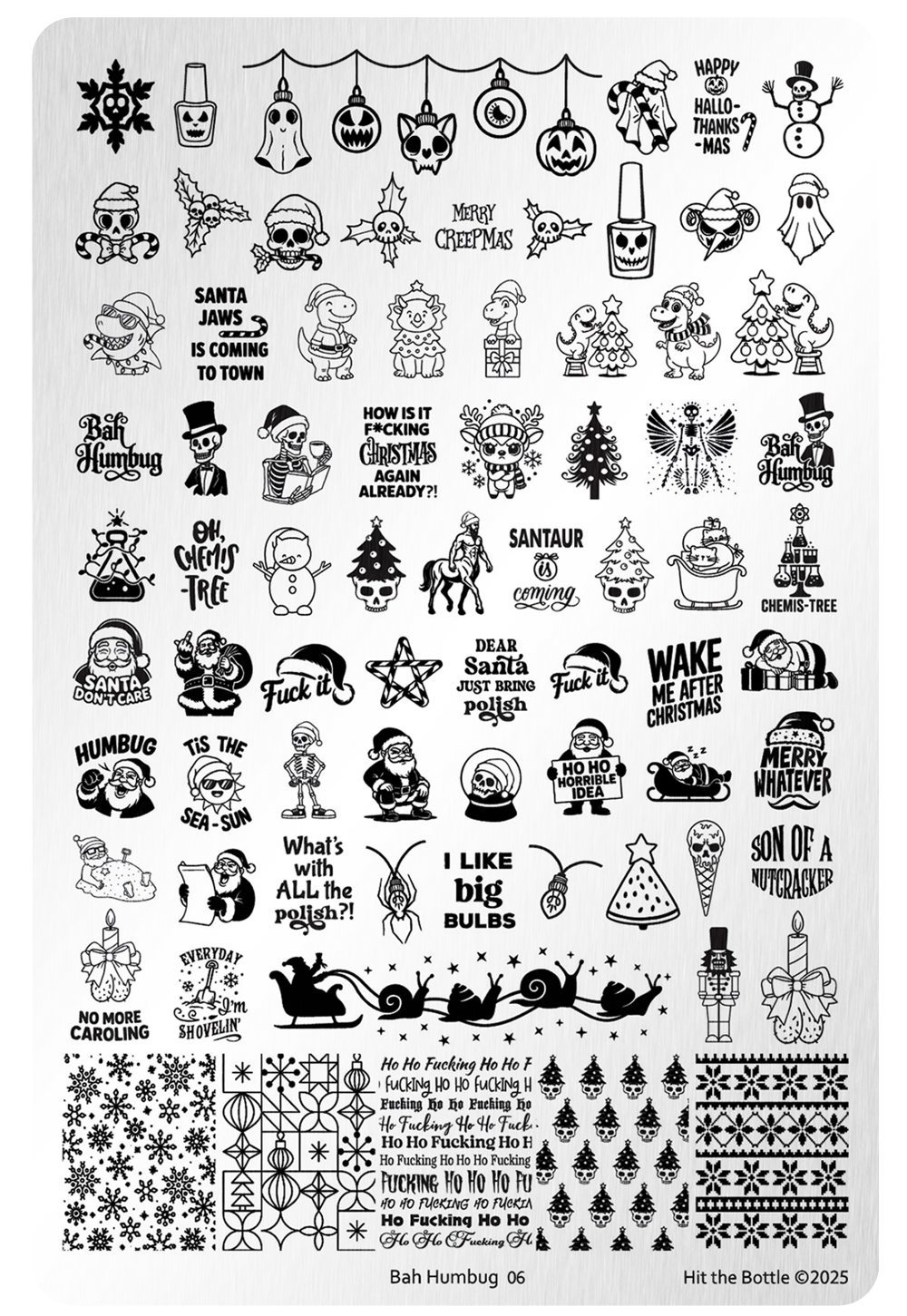Hit the Bottle- Stamping Plate- Bah Humbug 06