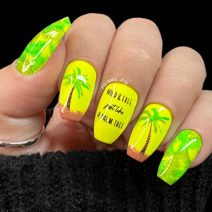 Clear Jelly Stamper- CjS-301- Pretty Palms