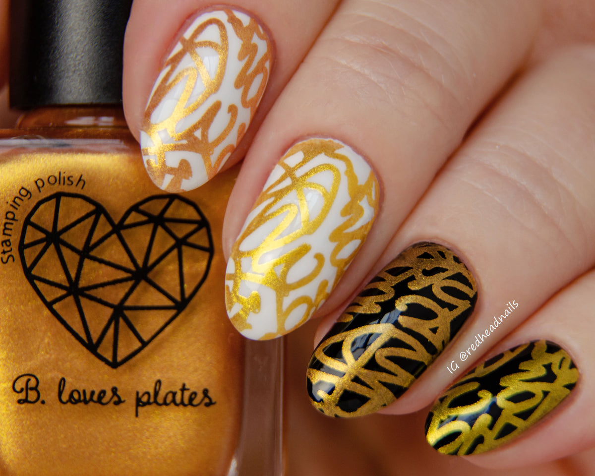 B. loves plates- Stamping Polish- BLP05 B. a Royal Gold