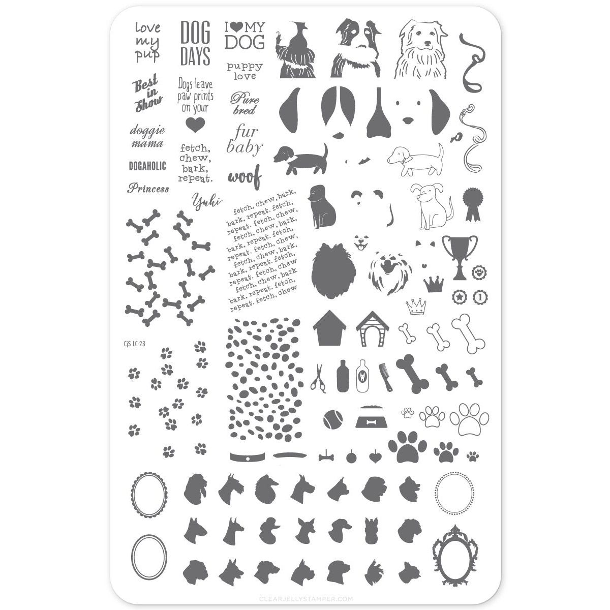 Clear Jelly Stamper- Puppy Love (CjS LC-23)