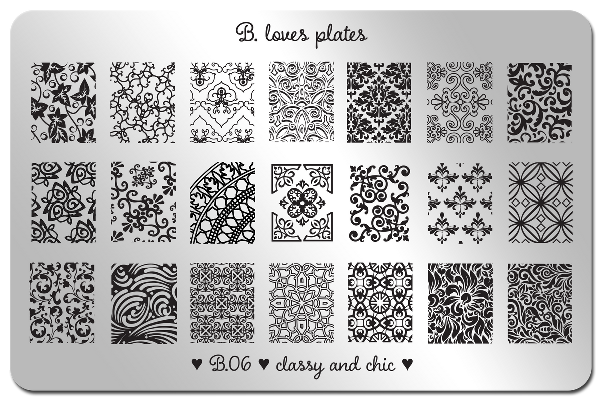 B. loves plates- Stamping Plates- B.06 classy and chic