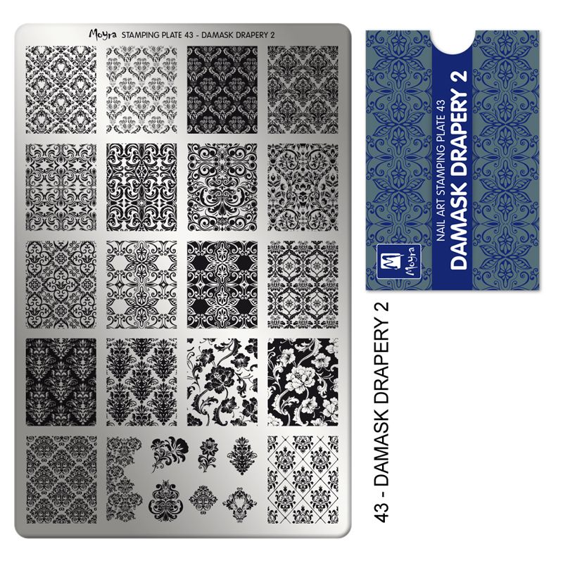 Moyra Stamping Plate 43- Damask Drapery 2