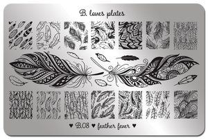B. loves plates- Stamping Plates- B.08 feather fever