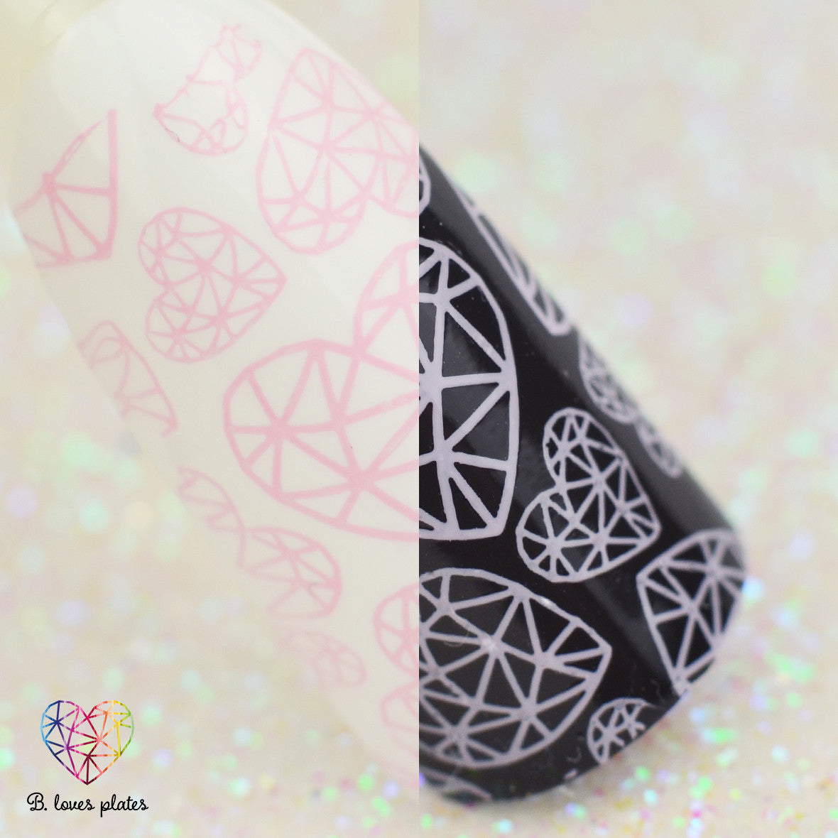 B. loves plates- Stamping Polish- BLP44 B. a Frozen Heart