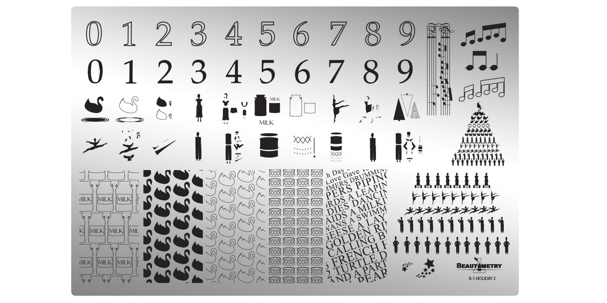 Beautometry- Stamping Plates- 12 Days of Christmas 02