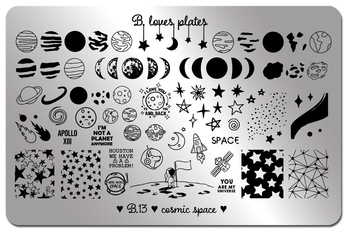B. loves plates- Stamping Plates- B.13 cosmic space