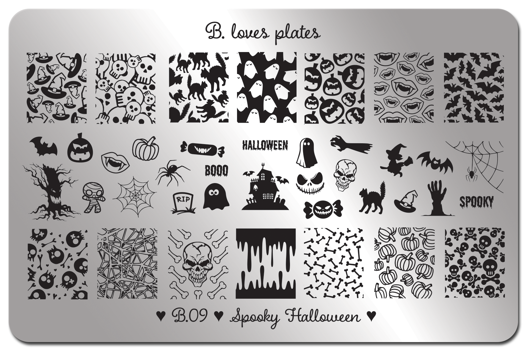 B. loves plates- Stamping Plates- B.09 spooky Halloween