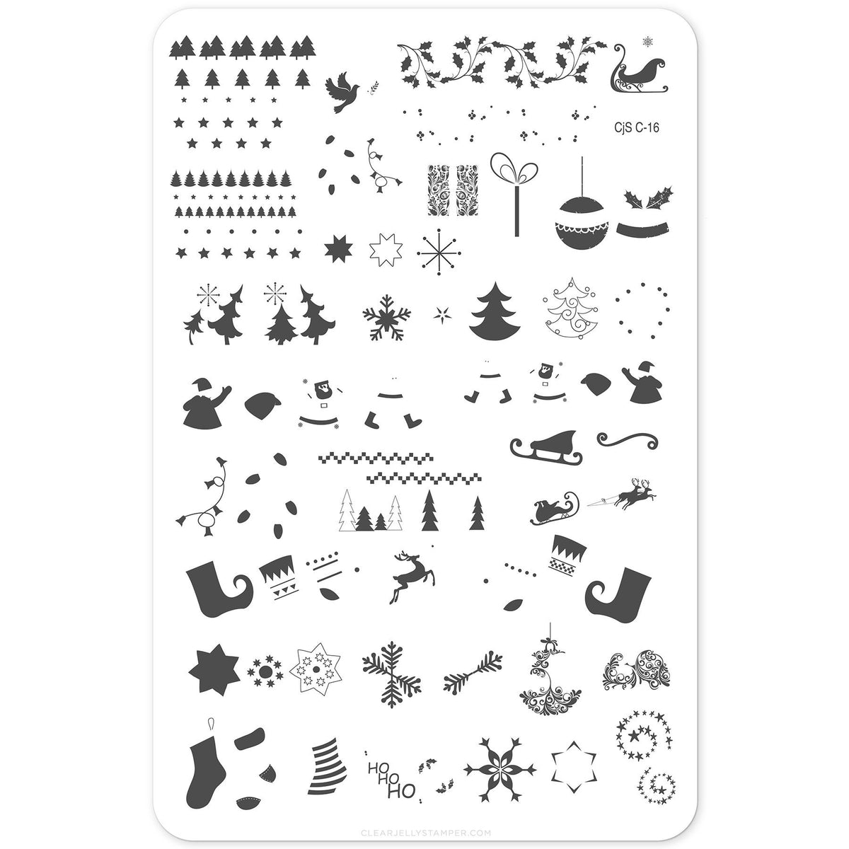 Clear Jelly Stamper C16 All the Trimmings! Beautometry