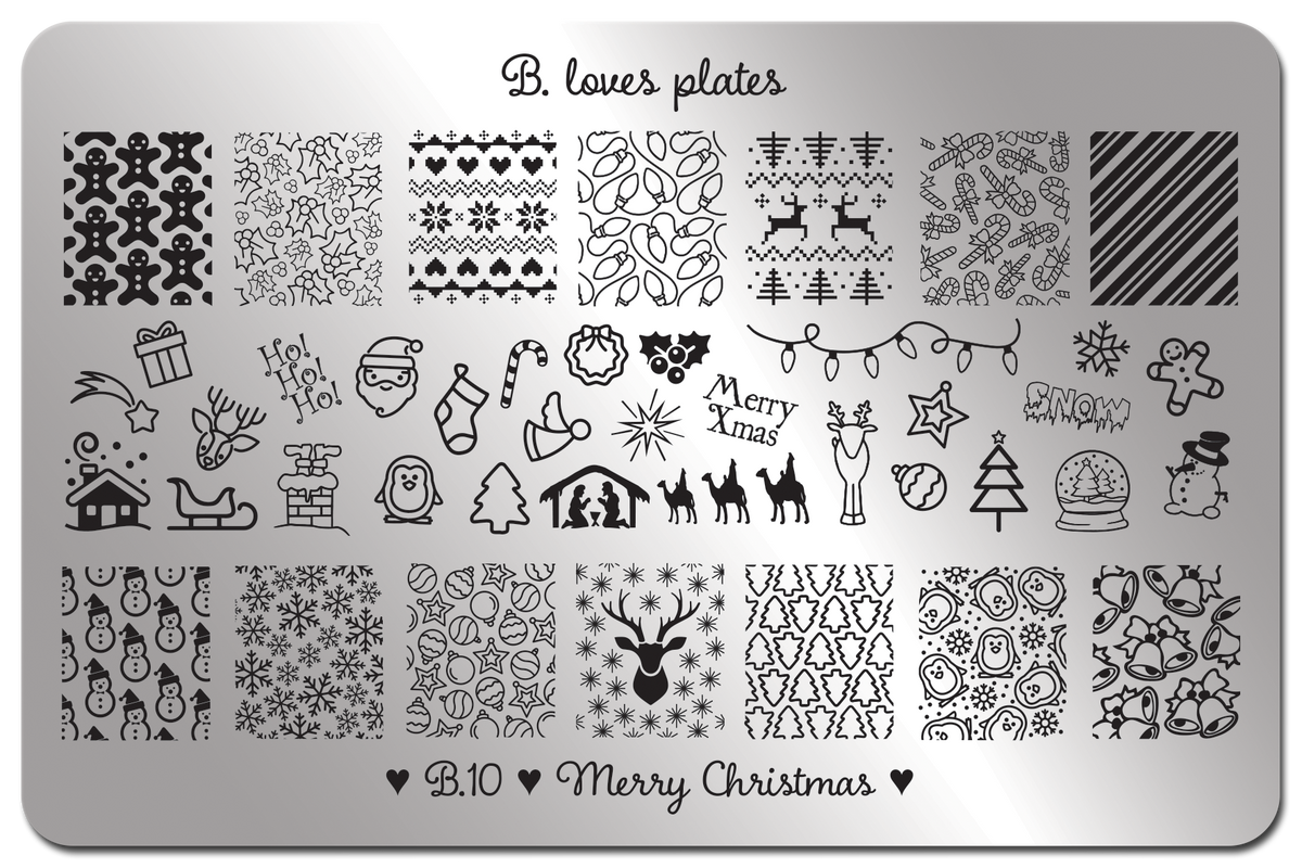 B. loves plates- Stamping Plates- B.10 Merry Christmas