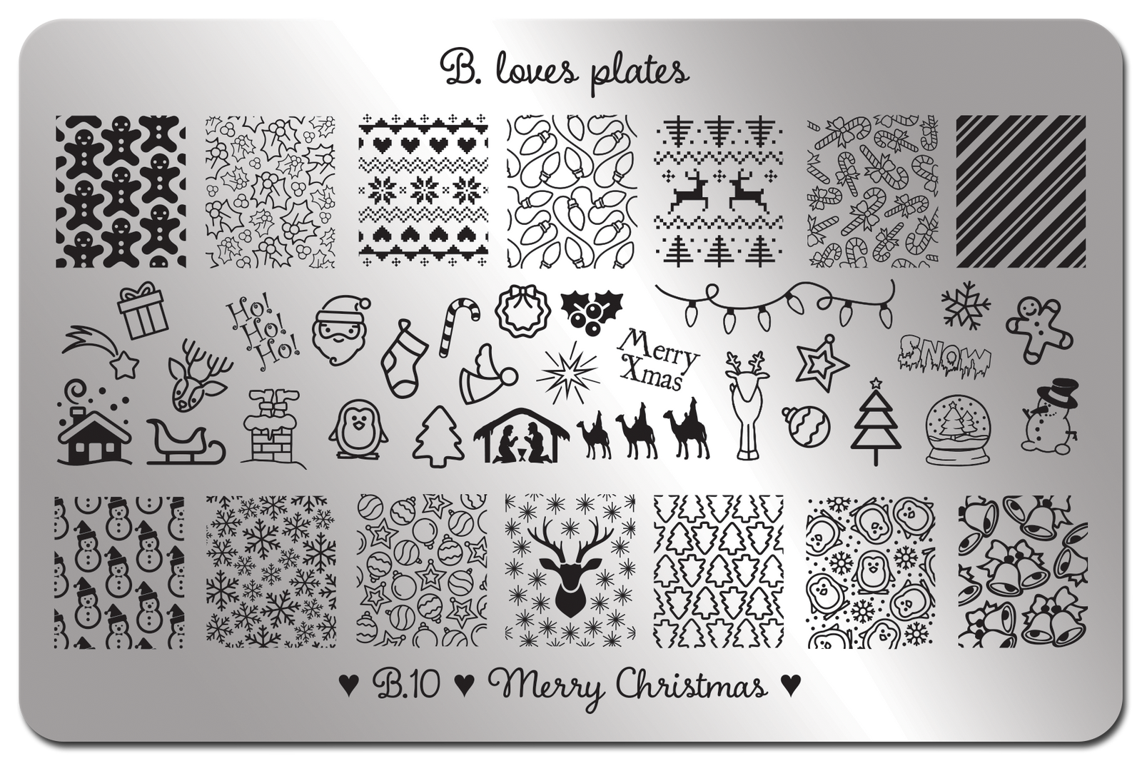 B. loves plates- Stamping Plates- B.10 Merry Christmas
