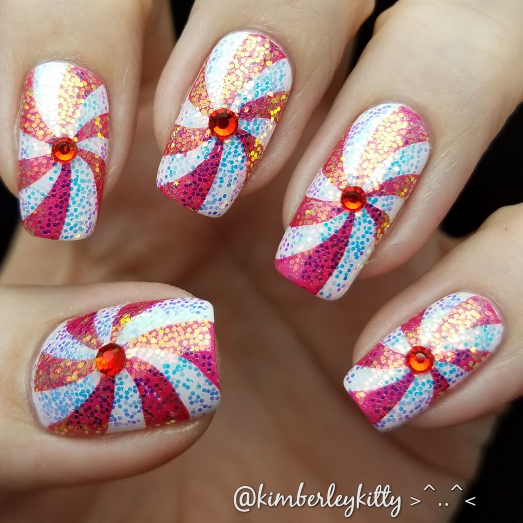 clear jelly stamper candy swirl nail art