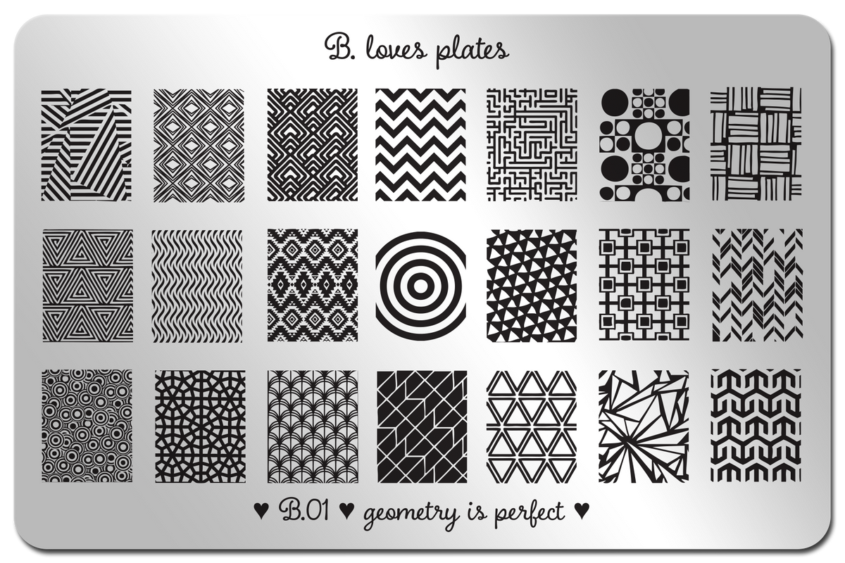 B. loves plates- Stamping Plates- B.01 geometry is perfect