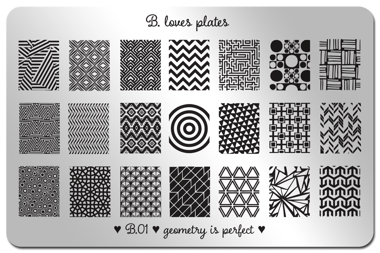 B. loves plates- Stamping Plates- B.01 geometry is perfect