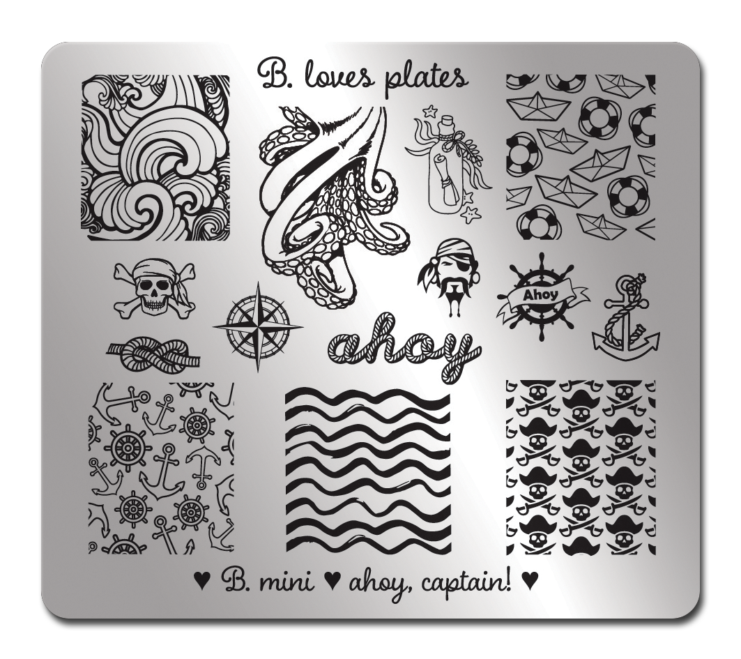 B. loves plates- Stamping Plates- B.mini ahoy, captain