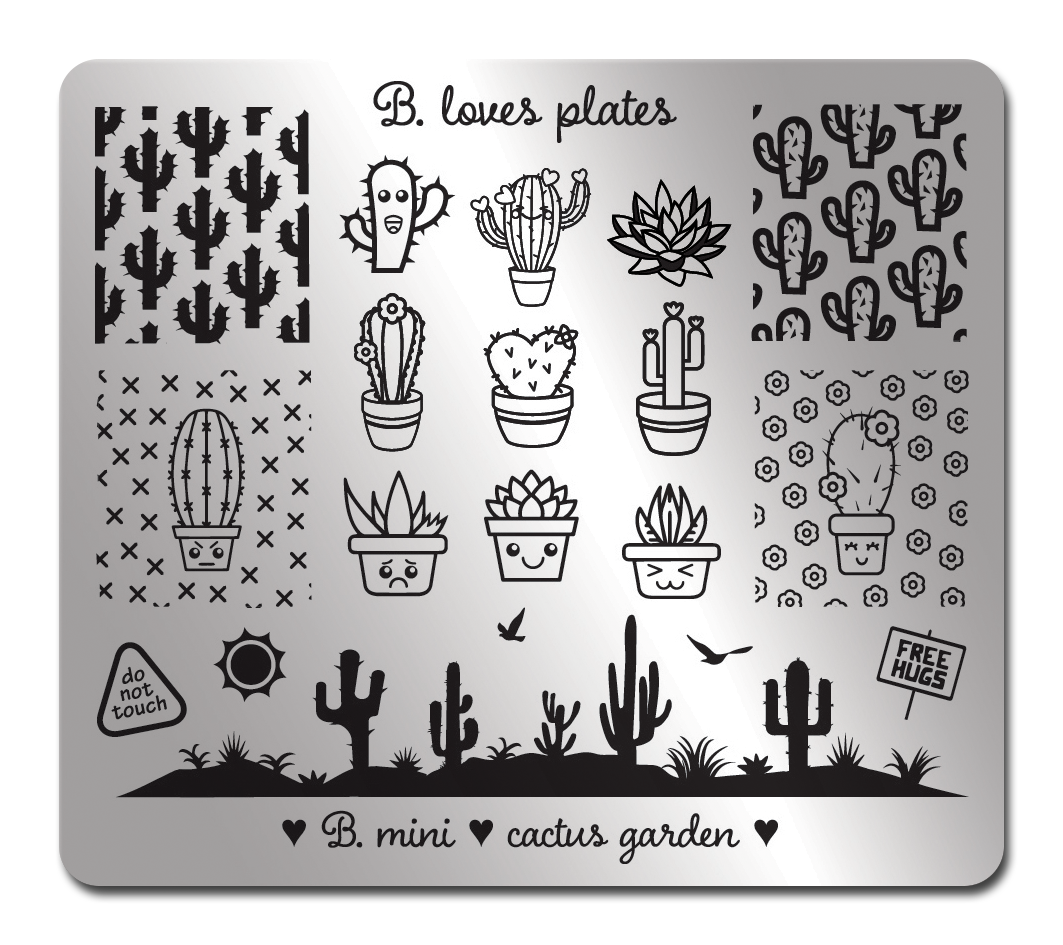 B. loves plates- Stamping Plates- B.mini cactus garden