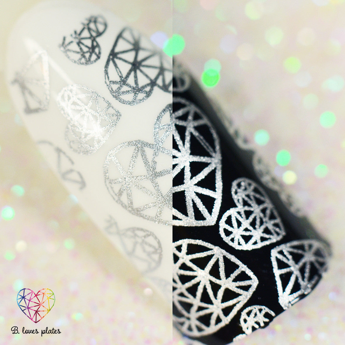 B. loves plates- Stamping Polish- BLP03 B. a Silver Dust